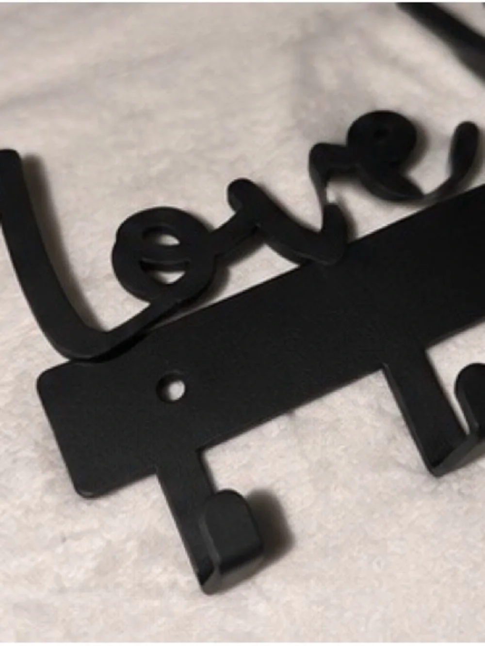 Love You Bye Black Metal Wall Key Holder 6 Hook Entryway Organizer